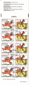 Sweden 2002 used Sc 2428c Booklet of 10 2 different Year of the Horse