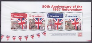 2017 Gibraltar 1802-1805/B129 50 years of referendum 1967 9,50 €