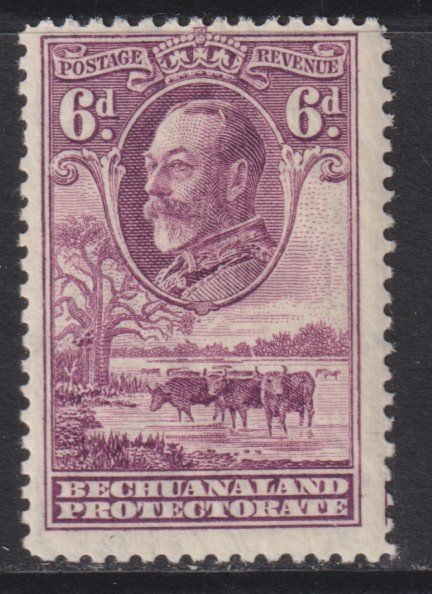 1932 British Bechuanaland Protectorate KGV 6 pence MLH Sc# 110 CV $8.00