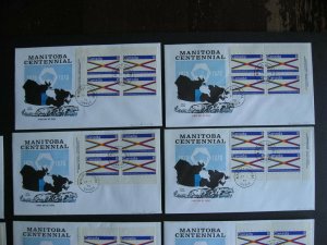 Bileski CANADA 12 Manitoba Centennial covers,1 signed by Premier,1 by Designer 