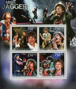 Mick Jagger Stamp Amy Winehouse Rolling Stones S/S MNH #5641-5644