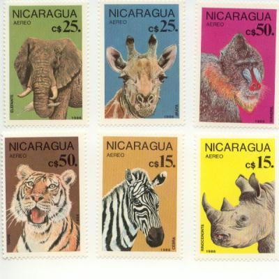 1986 Nicaragua Animals (Scott C1137-42) MNH