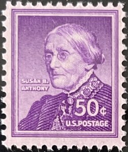 Scott #1051 1955 50¢ Liberty Series Susan B. Anthony MNH OG