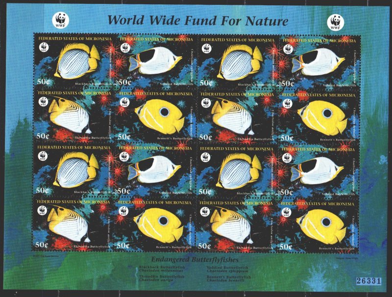 Micronesia. 1997. Small sheet 583-86. Pisces, WWF. MNH.