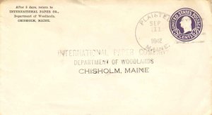 United States Maine Plaisted 1942 4c-bar  1910-1992  Postal Stationery Envelo...