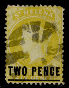 ST. HELENA QV SG10, 2d yellow, USED. Cat £45.