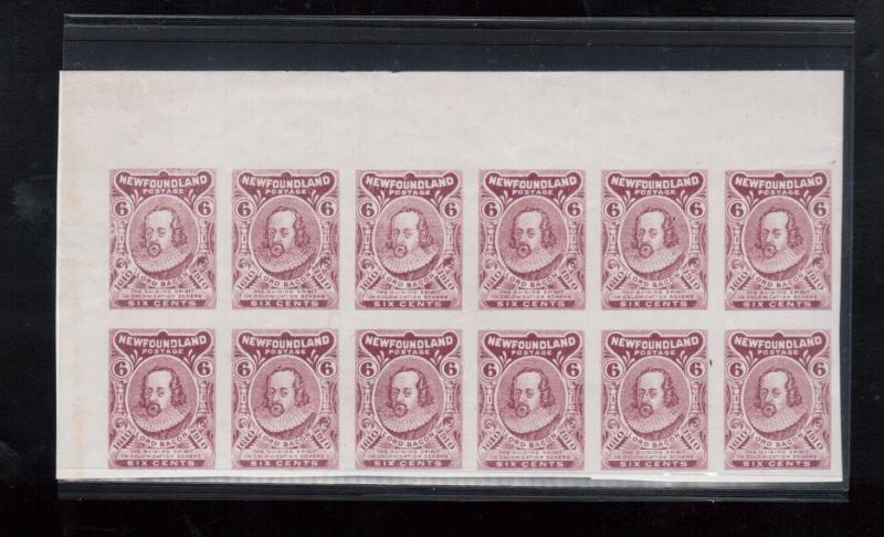 Newfoundland #92AB Extra Fine Never Hinged Imperf Corner Block Of Twelve