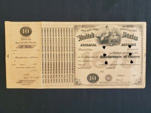 US 1879 $10 Internal Revenue Special Tax Tobacco Dealer Stamp Sheet