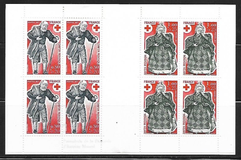 France B503a  Mint NH - 1977 Red Cross, Complete Booklet