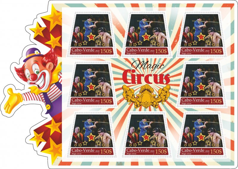 Stamps. Art. Circus 6 sheet perforated 2022 year Cabo Verde NEW