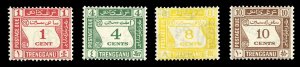 Malayan States - Trengganu #J1-4 Cat$290, 1937 Postage Dues, set of four, nev...