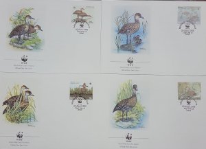 D)1988, BAHAMAS, SET OF 4 FIRST DAY COVERS, ISSUE, WORLD FUND FOR THE