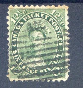 Canada 12 1/2c Deep yellow Green SG39 Used