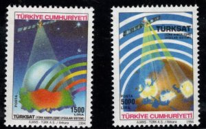 TURKEY Scott 2590-2591 MNH** 1993 Satellite stamp set