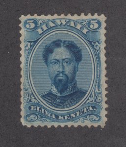 Hawaii Sc 32 MNG. 1866 5c ultramarine King Kamehameha, fresh, bright, F-VF