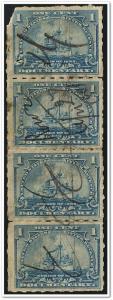 SC#R163p 1¢ Revenue: Documentary Stamps - Strip of Four*