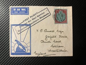 1934 British Nyasaland Airmail First Flight Cover FFC to Worcestershire England