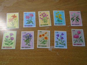 San Marino  #  758-67  MNH   Flowers