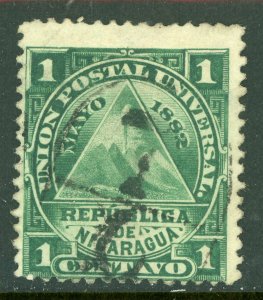 Nicaragua 1882 ABNC 1¢ w/ Leon Cancel VFU L796