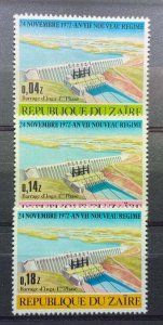 (3777) ZAIRE 1973 : Sc# 790-792 INGA DAM CONSTRUCTION - MNH VF