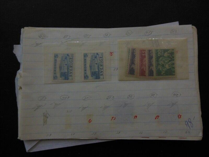 SWEDEN : Very useful Mint & Used group on Old Time approval pgs. Scott Cat