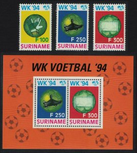 Suriname World Cup Football Championship USA 3v+MS 1994 MNH SG#1590-MS1593