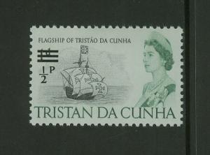 TRISTAN DE CUNHA 1971 1/2p FLAGSHIP OF TRISTAN DE MLH