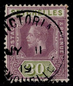 SEYCHELLES GV SG90, 30c dull purple & olive, USED. Cat £19.