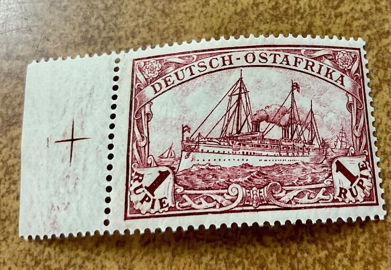 German  East Africa # 19 1 Rupee.  Deep claret Yacht issue mint NH 
