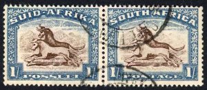 South Africa 1933-48 SG.62 1s aniline brown and chalky blue VFU cat 20 pounds