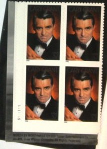 US 2002 Cary Grant Plate Blk of 4 Scott 3692 MNH