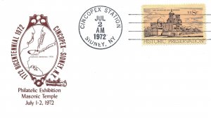 US SPECIAL EVENT CACHET COVER 1772 BICENTENNIAL CINCOPEX AT SIDNEY NEW YORK 1972