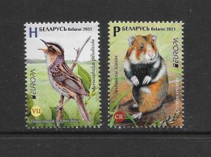 BIRDS - BELARUS #1240-41 WABLER &  HAMSTER  MNH