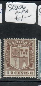 MAURITIUS 2C ARMS     SG 206  MNH    PPP0619H