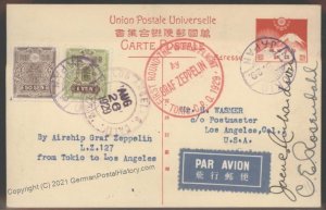 Japan 1929 Graf Zeppelin Tokyo Los Angeles Si31B Cover Passengers Rosenda 103476