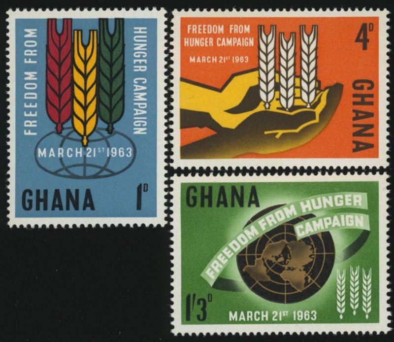GHANA Sc 132-34 MNH - 1963 - Freedom from Hunger Campaign