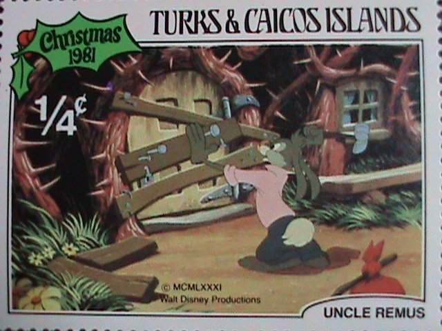 ​DISNEY-TURKS & CAICOS ISLAND STAMP-1981 DISNEY CARTOON- CHRISTMAS MINT SET VF