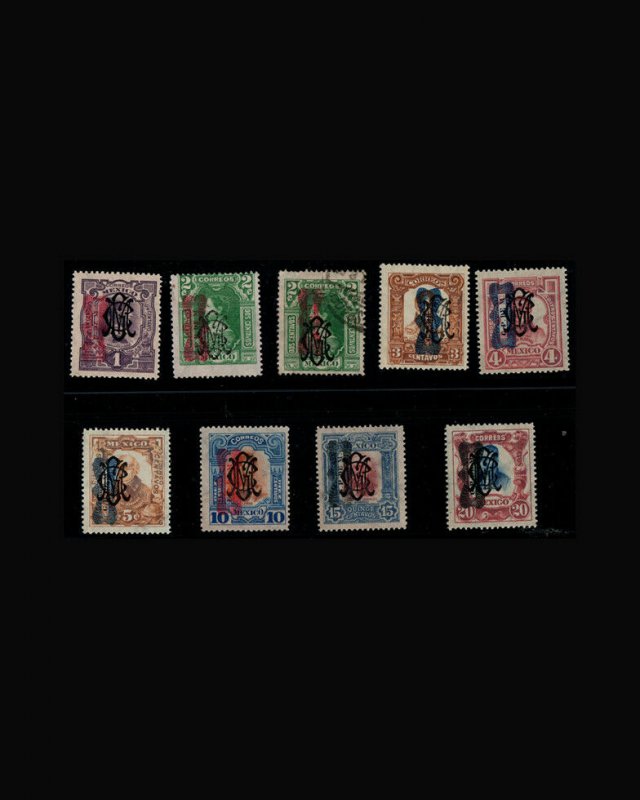 VINTAGE: MEXICO 1910 MOGNH,MOGLH SCOTT #551-558 $575 LOT # M5510