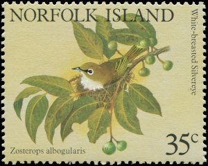 Norfolk Island 1981 Sc 287a-e Birds Whiteye CV $2.50