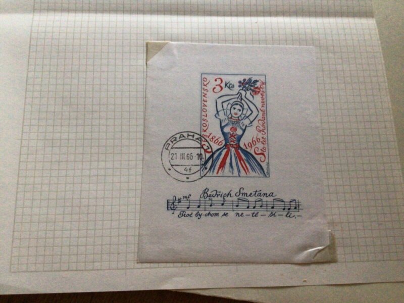 Czechoslovakia stamps on folded page  A11792