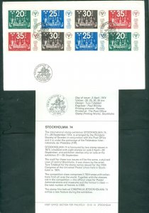 Sweden. 1974. FDC. Booklet Panel Stockholmia74 . Sc# 1041-44