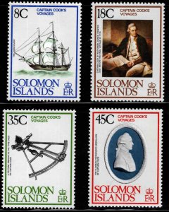 British Solomon Islands Scott 381-384  MNH** Captain Cook Voyages stamp set