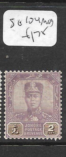 MALAYA  JOHORE    (P1005B)  2C  SG 104   MOG