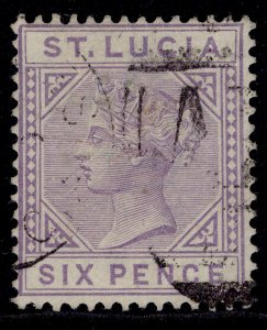 ST. LUCIA QV SG35, 6d lilac, FINE USED. Cat £200.