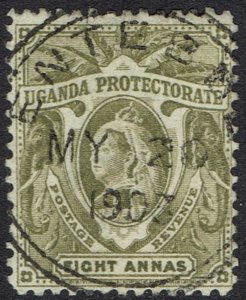 UGANDA 1898 QV ELEPHANTS 8A USED