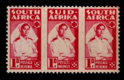 South Africa Scott 91 Red Cross stamp strip MH*