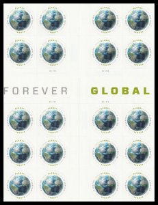 US 4740 Earth global F cross gutter block 20 A MNH 2013