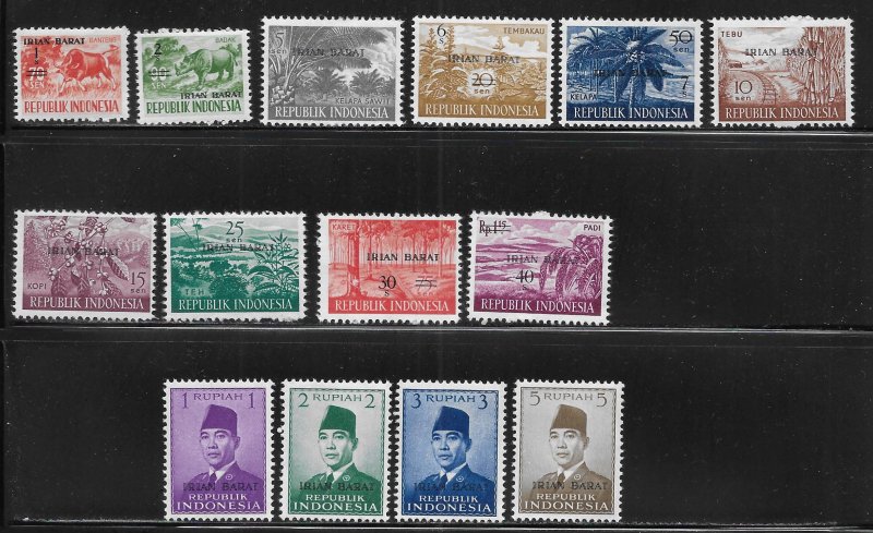 West Irian 20-33 1963 Definitives set Unused LH