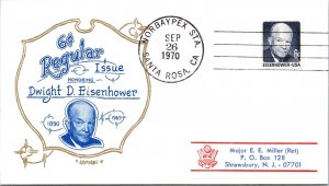 6c REGUALR EISENHOWER ISSUE ON CACHETED EVENT COVER AT NORBAYPEX SANTA ROSA 1970