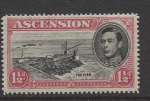 ASCENSION- Scott 42A - The Pier -1949 - MNH - Single 1.1/2d Stamp